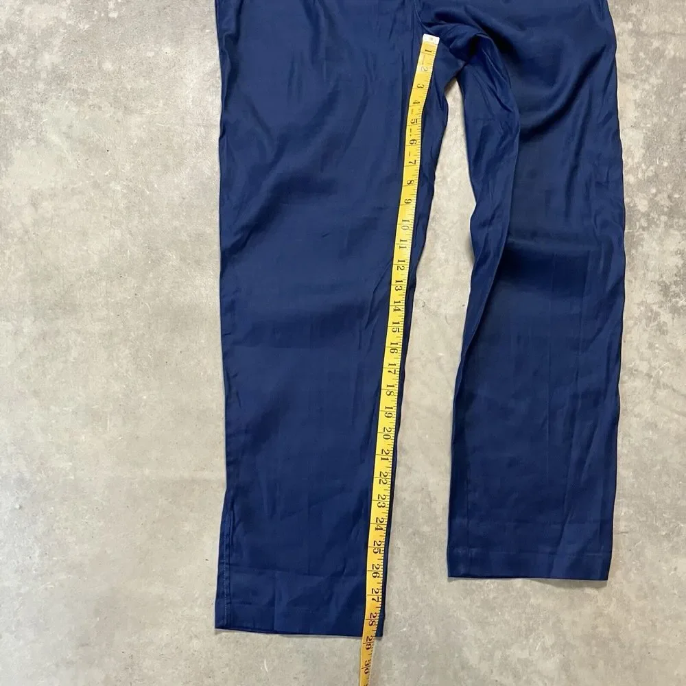 Banana Republic Heritage Pants‎ Womens 10 Basic Blue Linen Blend Single Pleated
